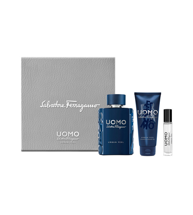 Salvatore Ferragamo Men Uomo Urban Feel Set (Eau de Toilette 100ml + 10ml + Shampoo & Shower Gel 100